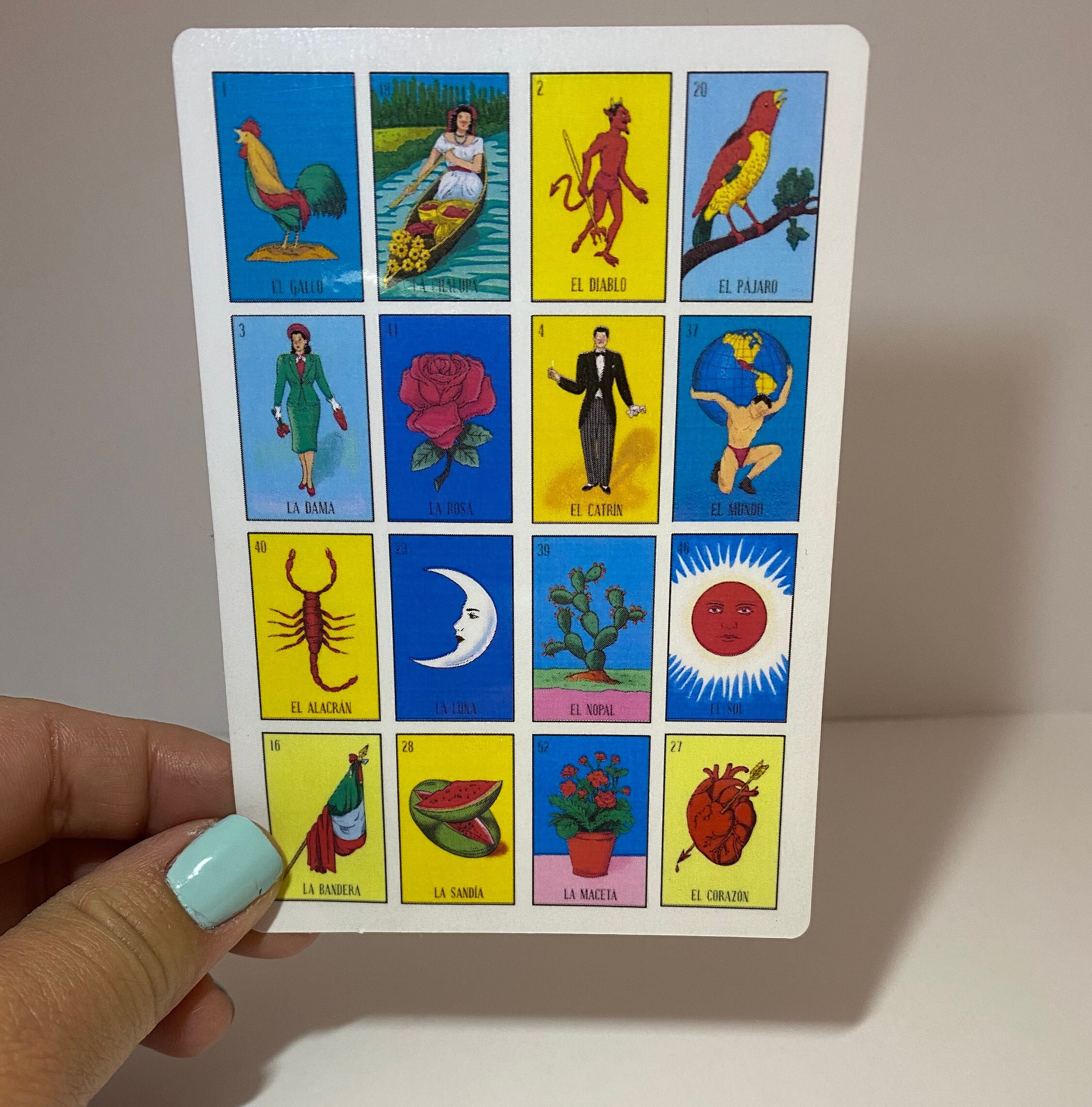 Loteria Large Sticker Tabla De Loteria Large Sticker Loteria Sticker Latino Sticker - Etsy