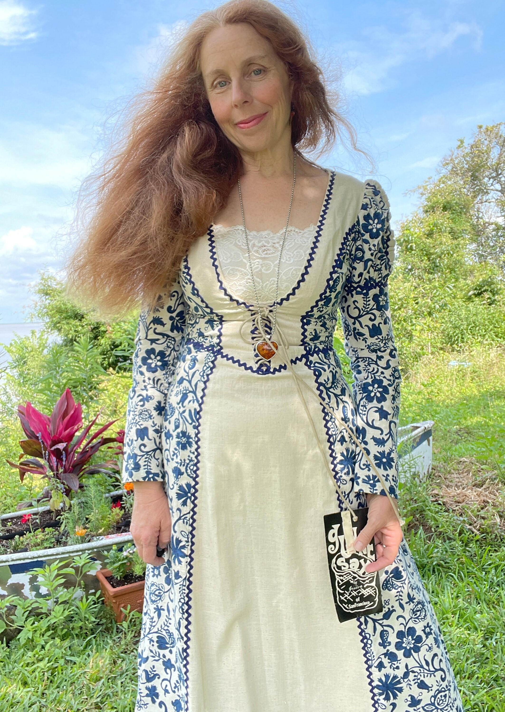 Rare Nwts Black Label GUNNE SAX Tapestry Print Corset Maxi Length Dress ...