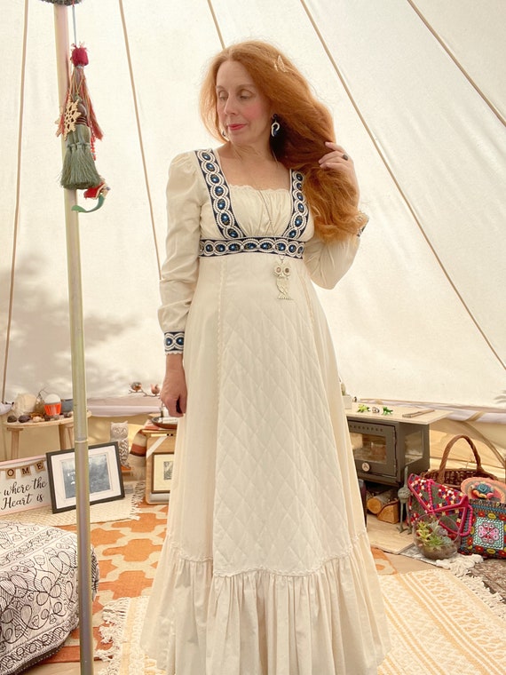 SALE Folkloric Hippie Princess Muslin Gunne Sax Dress With