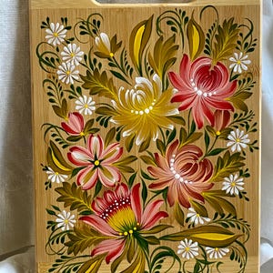 Decorative hanging Cutting board Kitchen decor Chopping board Wooden cutting board Home warming Gift from Ukraine Petrykivka painting Art