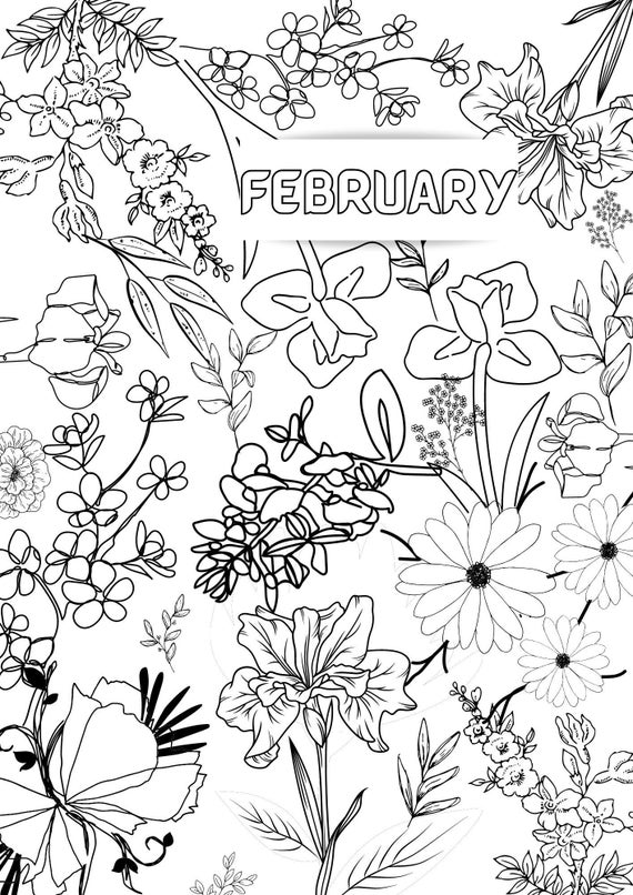 January Birth Flower Coloring Page, Printable Coloring Page, Birth ...