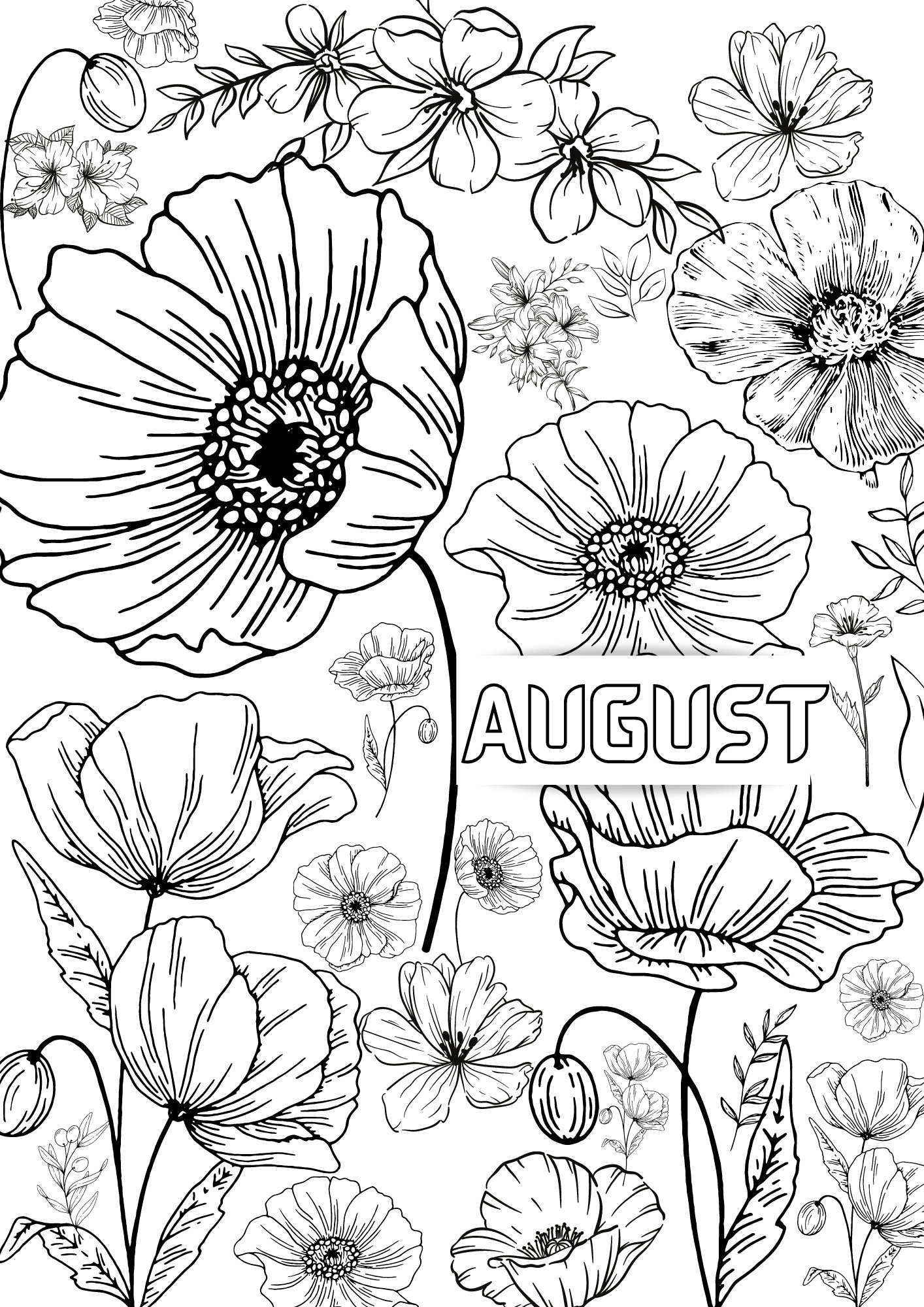 August Birth Flower Coloring Page - Il Fullxfull.3834270057 Sksh 