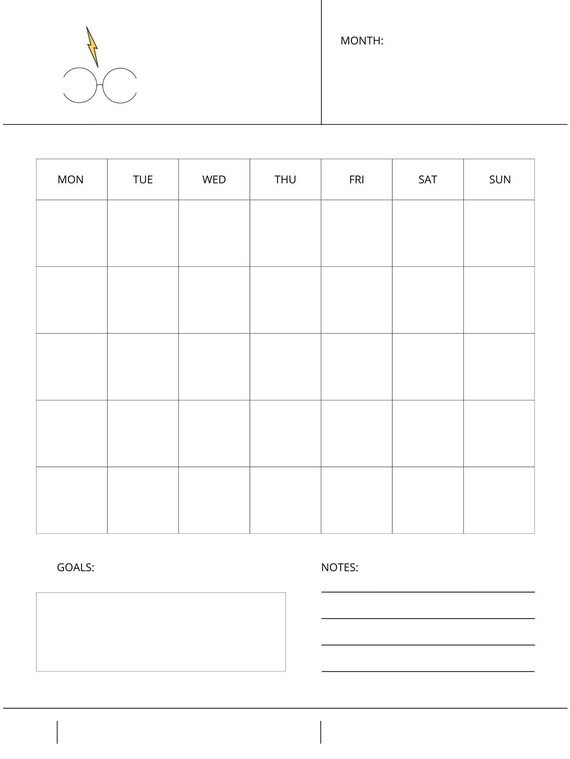 Buy Printable Harry Potter Monthly Calendar digital Download Online in  India - Etsy