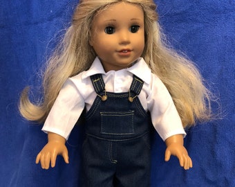 Real Denim Overalls in many colors for your 18" doll!