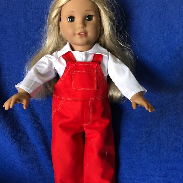 Real Denim Overalls for your 18" doll which come in many colors!