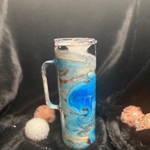 Alcohol Ink Tumbler With Handle