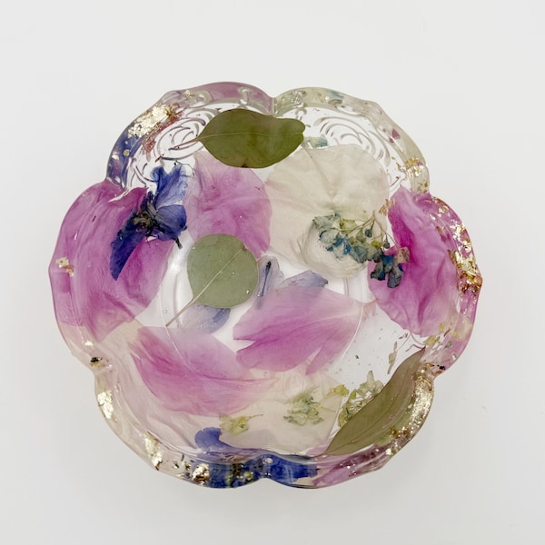 Custom Floral Keepsake Jewelry Dish • Ornament • Bookmark • Tea Light • Flower Preservation • Dried Flower Art