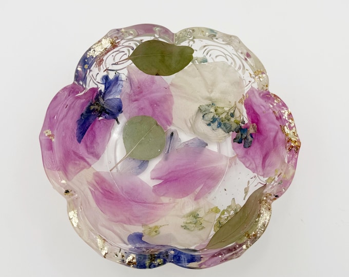 Custom Floral Keepsake Jewelry Dish • Ornament • Bookmark • Tea Light • Flower Preservation • Dried Flower Art