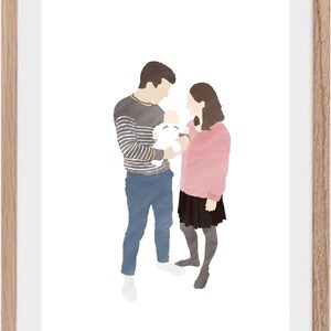 Personalized Minimalist Illustration / Portraits - Watercolor