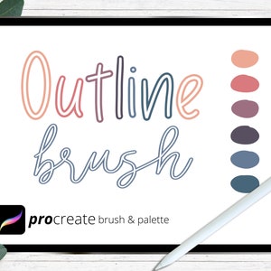 Procreate Brush -Monoline Outline Brush, Procreate Lettering Brushes, Procreate Brushes, Outline Brush, Monoline Brush, Procreate Lettering