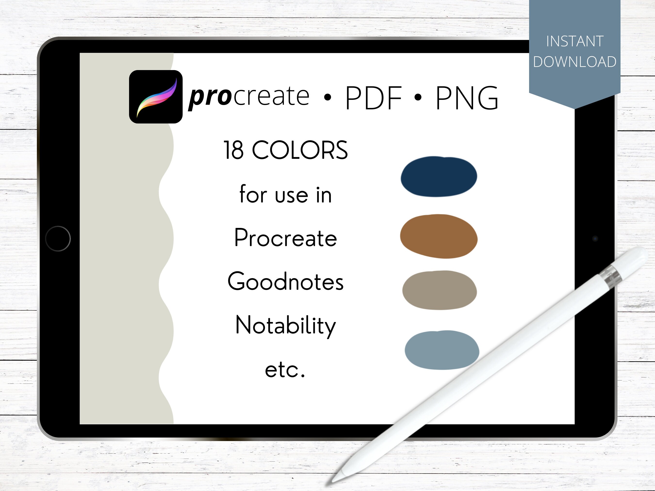 Autumn/fall Digital Color Palette Color Chart Goodnotes/notability Tool