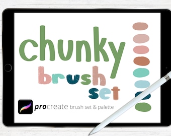 Chunky Procreate Brush, Lettering Brush, Calligraphy Brush for Procreate, Procreate Brushes, Procreate Stamps, Procreate Color Palette