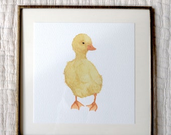 Duckling Watercolor (6x6 Art Print)