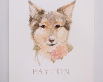 WATERCOLOR PET PORTRAIT: Hand-painted custom/original pet portrait