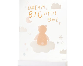 Dream Big Little One Acrylic Table Top Sign | Acrylic Party Sign