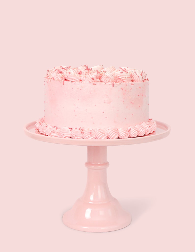 NEW COLOR Peony Pink Melamine Cake Stand Light Pink Cake Stand Party Dessert Pedestal Modern Scandi Pastel Cake Stand image 1