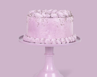 NEW COLOR! Lilac Purple Melamine Cake Stand | Birthday Cake Stand | Party Dessert Pedestal | Modern Scandi Cake Stand