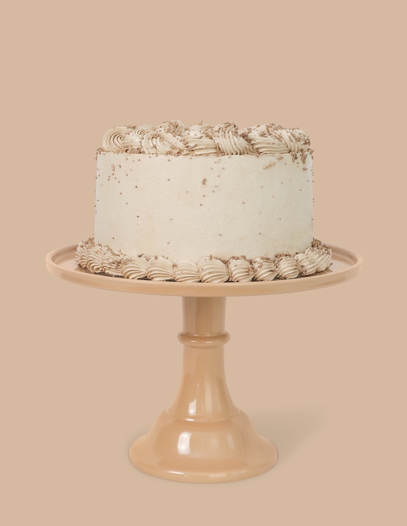 NEW COLOR Latte Brown Melamine Cake Stand Birthday Cake Stand Party Dessert Pedestal Modern Scandi Cake Stand image 1