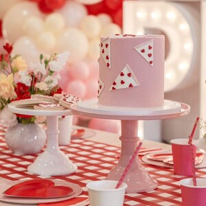 NEW COLOR Peony Pink Melamine Cake Stand Light Pink Cake Stand Party Dessert Pedestal Modern Scandi Pastel Cake Stand image 4