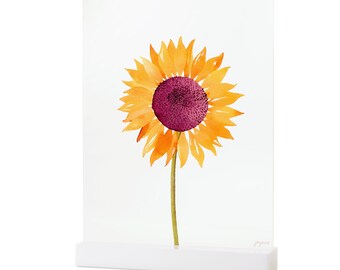 Golden Moments Standing Sunflower Acrylic Table Top Sign | Acrylic Party Sign