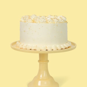 NEW COLOR! Daisy Yellow Melamine Cake Stand | Pastel Cake Stand | Party Dessert Pedestal| Modern Scandi Cake Stand