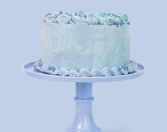 NEW COLOR! Wedgewood Blue Melamine Cake Stand | Light Blue Baby Shower Cake Stand | Party Dessert Pedestal | Modern Scandi Cake Stand