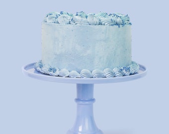 NEW COLOR! Wedgewood Blue Melamine Cake Stand | Light Blue Baby Shower Cake Stand | Party Dessert Pedestal | Modern Scandi Cake Stand