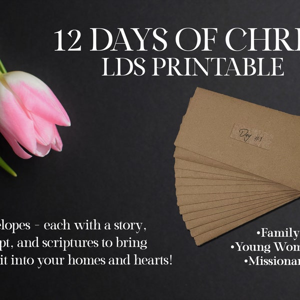 12 Days of Christ Easter LDS Envelope Bundle - Family  Activity, Missionary gifts, Young women Gifts, Easter Basket