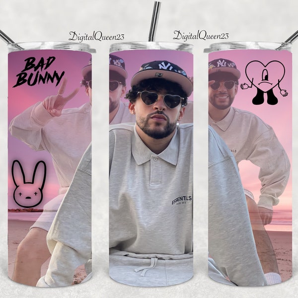 Bad Bunny Tumbler Wrap Design | 20oz Tumblers | Tumbler Wrap | Tumbler Designs | PNG Sublimation Design | Benito