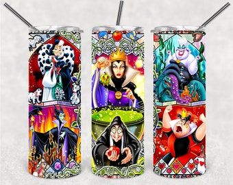 Villains Tumbler Design | 20oz Tumblers | Tumbler Wrap | Tumbler Designs | PNG Sublimation Design | Evil