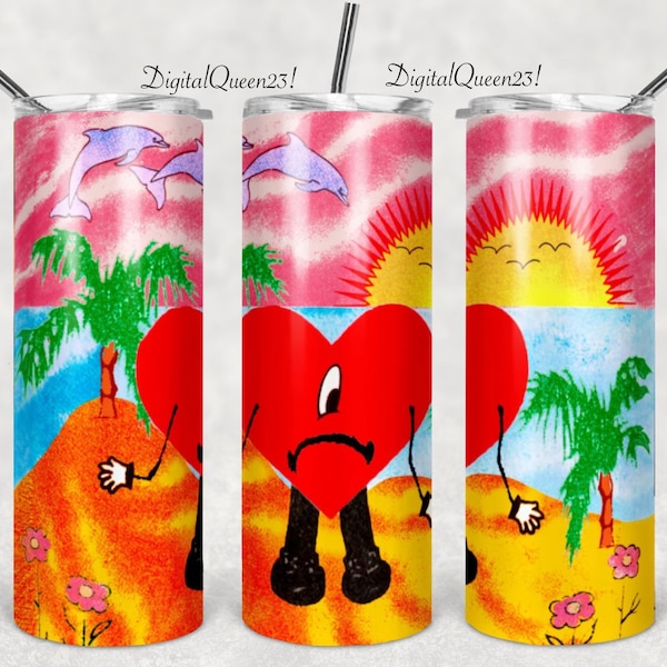Bad Bunny Tumbler Wrap Design | 20oz Tumblers | Tumbler Wrap | Tumbler Designs | PNG Sublimation Design | Benito