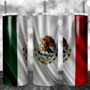 Mexican Flag Tumbler Wrap - Sublimation Design - 20oz Tumblers - Tumbler Wraps - Tumbler Designs - Flags