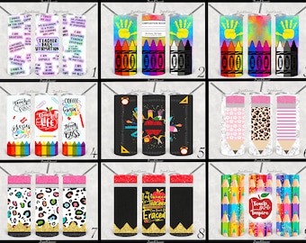 170 Designs!! Teacher 20 oz Skinny Tumbler Bundle, Teacher Life Back To School Sublimation Designs,Teacher Appreciation PNG Instant Download