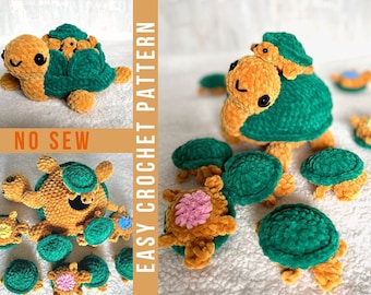 Turtle Memory game Crochet Pattern pdf, NO SEW easy crochet pattern