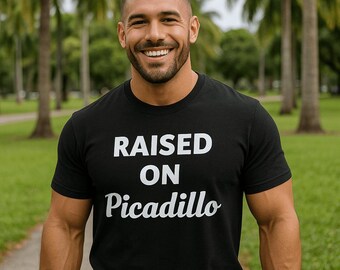 Opgevoed met Picadillo Cubaans eten T-shirt Miami Latijns-Amerikaanse humor Latino cultuur Unisex T-shirt