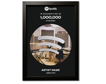 Spotify Plaque Award Custom Gold Record Stream Premiato per cantante, cantante, produttore o DJ