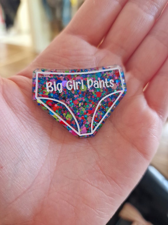 Big Girl Pants Glitter Keyring: Positive Inspiration Gift