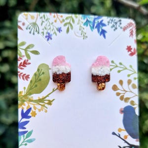 Neapolitan Ice Cream Stud Earrings: Retro 80s 90s Style
