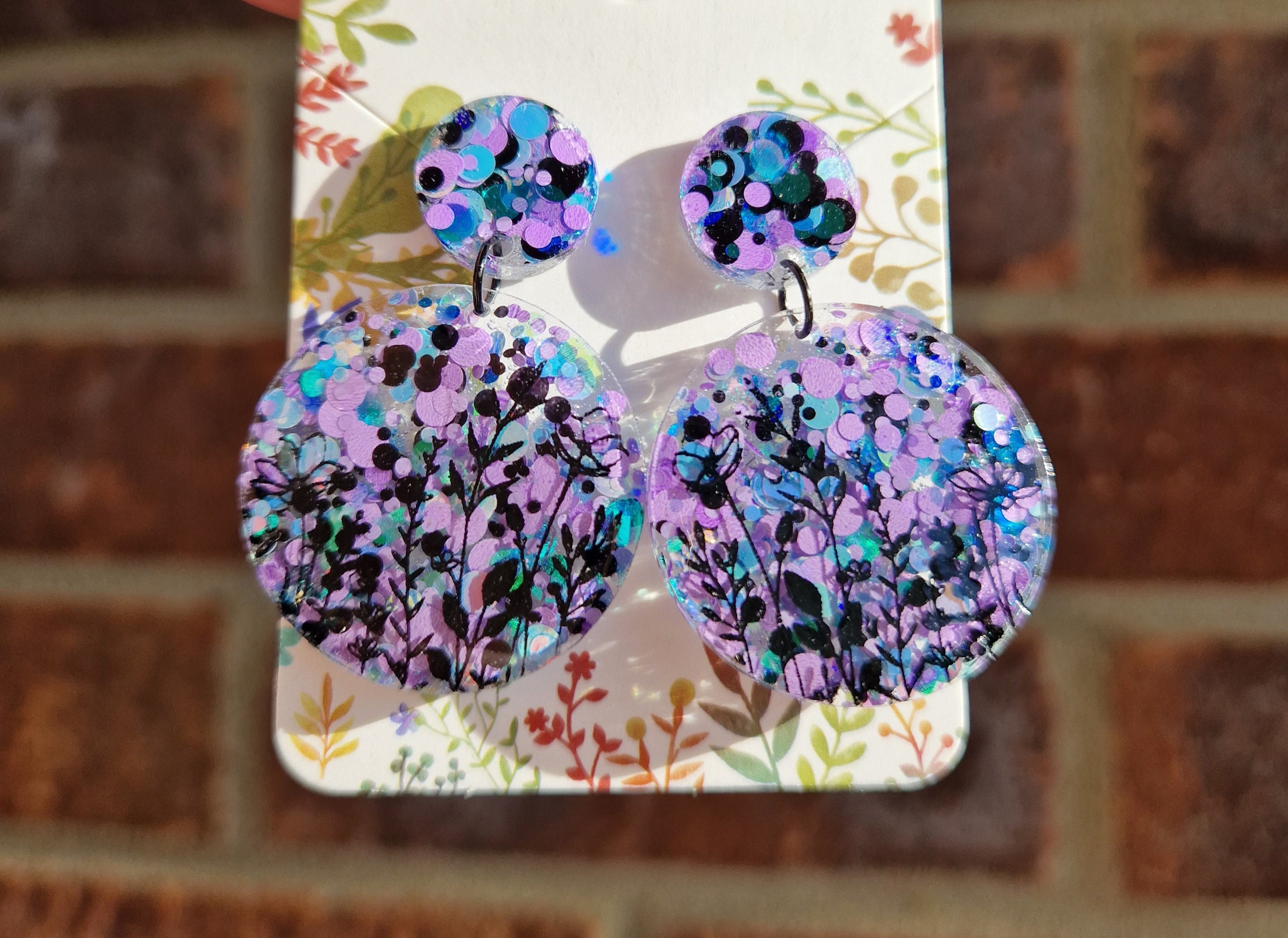 ✨NEW Elegant Purple Floral Statement Earrings The prettiest flowers inspired these statement earrings  main image 2
