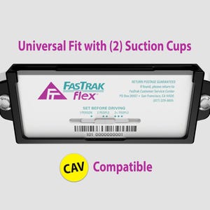 FasTrak Flex Holder for CAV, HOV - Universal Suction Cup Fit for FasTrak Bridge Toll Tag Transponder