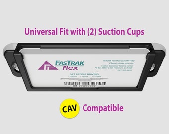 FasTrak Flex Holder for CAV, HOV - Universal Suction Cup Fit for FasTrak Bridge Toll Tag Transponder
