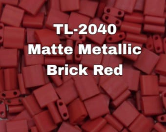 Miyuki Whole Tila Beads, TL-2040 Matte Metallic Brick Red,  Miyuki Tila Beads    5-10 Grams