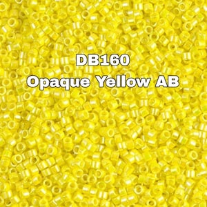 Miyuki Delica 11/00, DB160 Opaque Yellow AB,  1-3-5-10 Grams Pockets