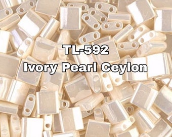Miyuki Whole Tila Beads, TL- 592 Ivory Pearl Ceylon,  Miyuki Tila Beads   5-10 Grams