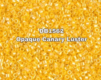 Miyuki Delica 11/00 DB1562 Opaque Canary Luster,  1-3-5-10 Grams Pockets