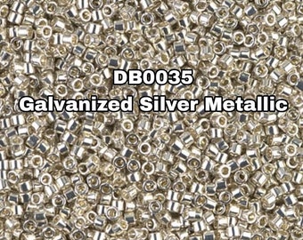 Miyuki Delica 11/00 DB0035 Galvanized Silver Metallic,   5-10 Grams Pockets