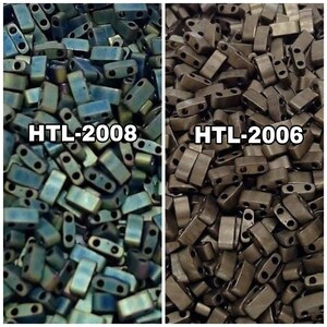 Miyuki Half Tila Beads HTL-2008 Matte Metallic Patina Iris, HTL-2006  Matte Metallic Dark Bronze, 2 Holes, 3-5-10 Grams Pockets