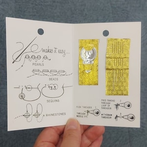 Set of Miyuki Original  6 Extra Fine Beading Needles with Threader, Ideal for Beading Miyuki, Tila, Seed Beads, Jewelry Needles.