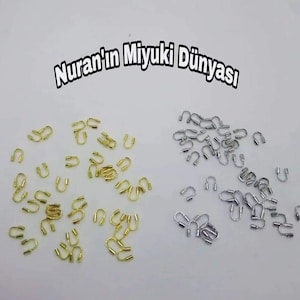 4x4mm Brass Metal Wire Protectors, U Shape with 2 Loops Guardians, Jewelry Findings Loops U Shaped especially miyuki delica work, 1 gram