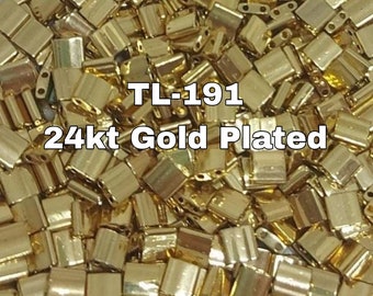 Miyuki Whole Tila Beads, TL-191 24KT Gold Plated, Miyuki Tila Beads 5 Grams